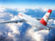 Austrian Airlines Boeing 777 in the air