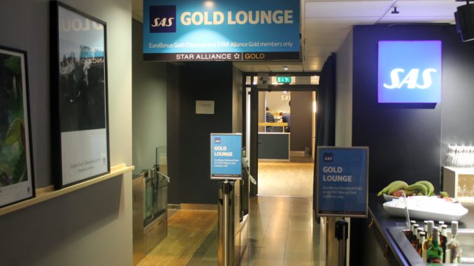 Entrance to SAS Gold Lounge, Oslo Gardermoen