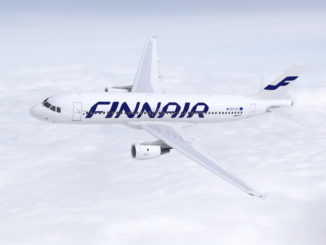 Finnair Airbus A320 in the air