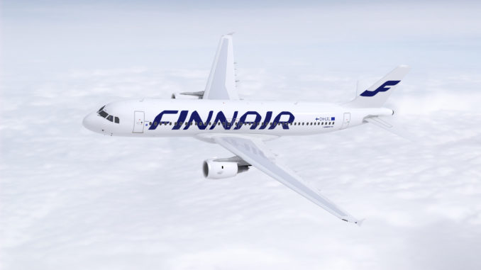 Finnair Airbus A320 in the air