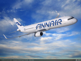 Finnair Airbus A321 with sharklets in the air