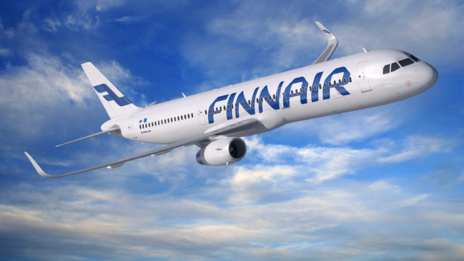 Finnair Airbus A321 with sharklets in the air