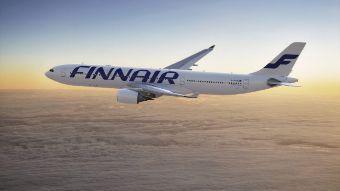 Finnair Airbus A330 in the air