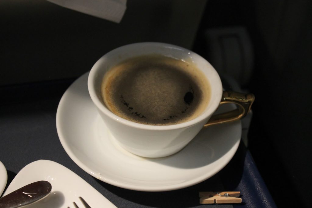 Austrian Airlines Business Class Munich-Vienna coffee