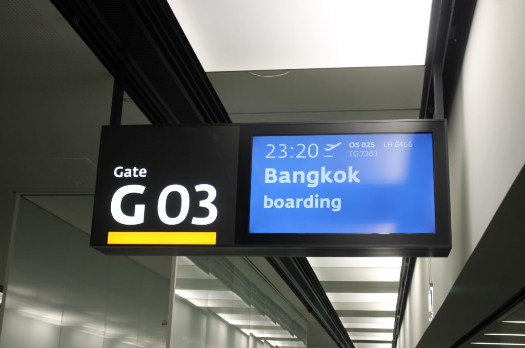 Austrian Airlines Business Class Vienna-Bangkok gate