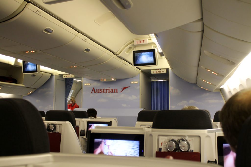 Austrian Airlines Business Class Vienna-Bangkok cabin