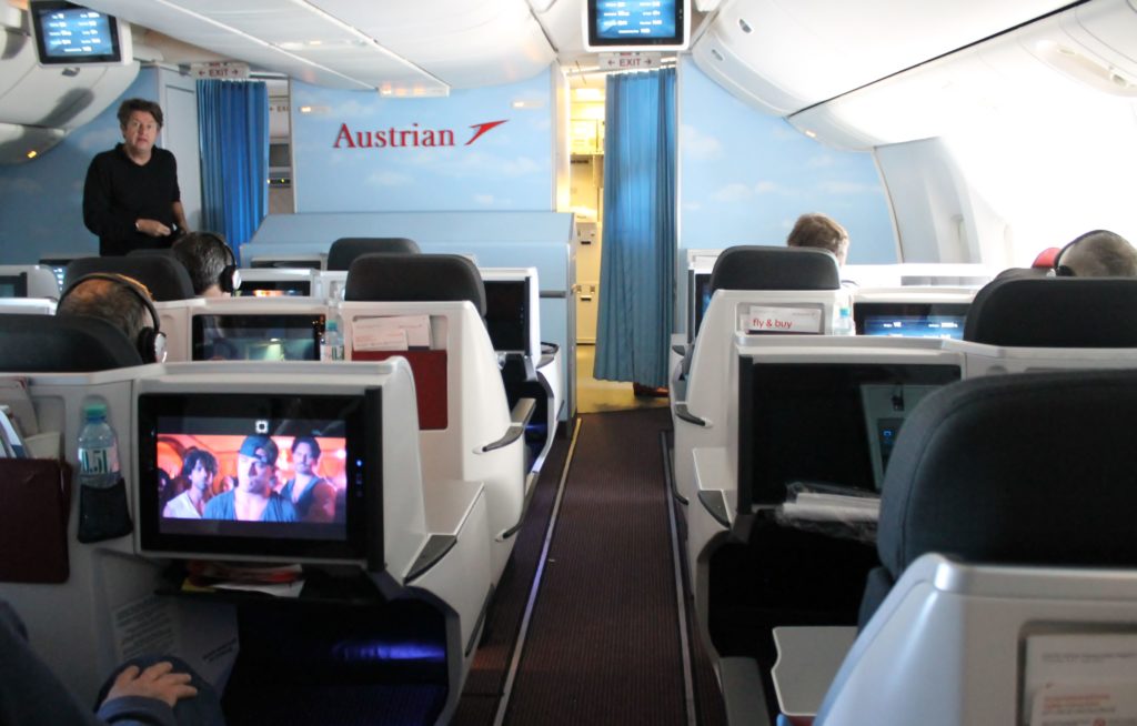 Austrian Airlines Business Class Vienna-Bangkok cabin