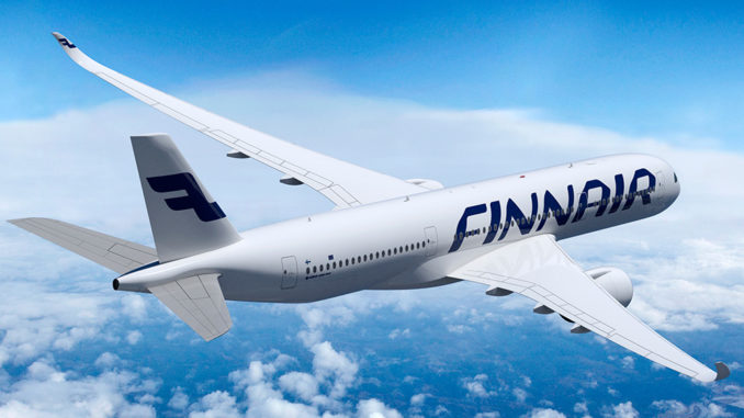 Finnair Airbus A350 XWB in the sky