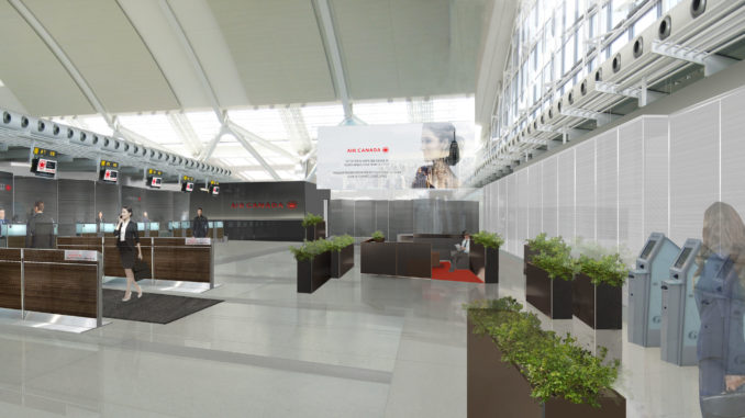 Air Canada new business class check-in Toronto