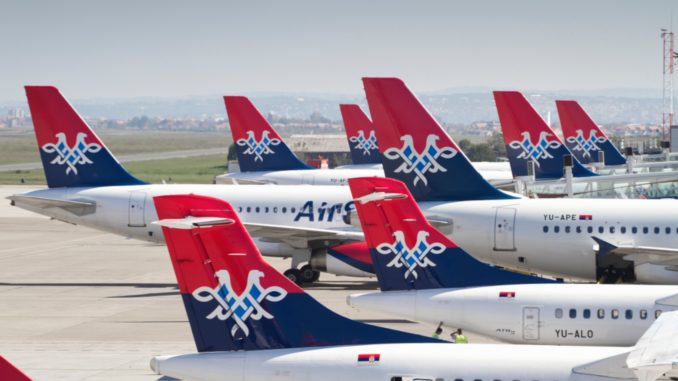 Air Serbia aircrafts with logos