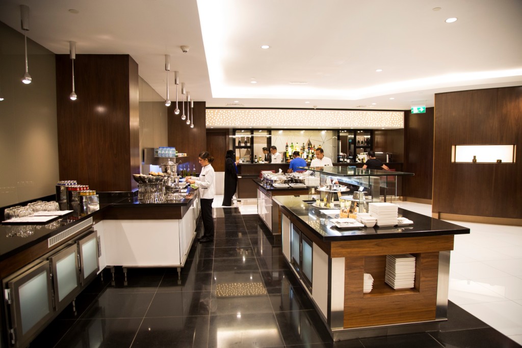 Etihad new Premium Lounge Abu Dhabi self service buffet