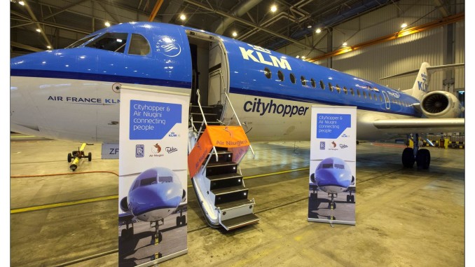 KLM Fokker 70 in the hangar, to be sold to Air Niugini