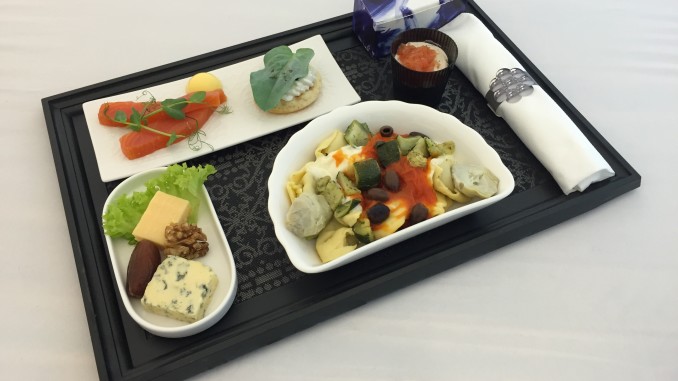 KLM intra-Europe business class meal