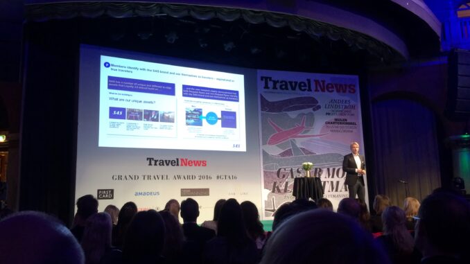 SAS news and innovations from Eivind Roald at the Grand Travel Award