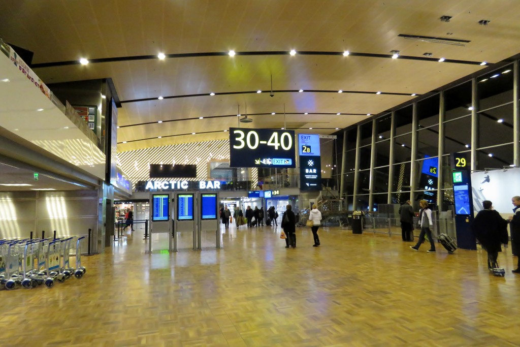 Finnair Economy Class Helsinki-Stockholm transit hall