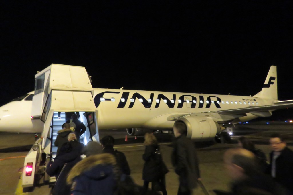 Finnair Economy Class Helsinki-Stockholm Embraer 190 aircraft