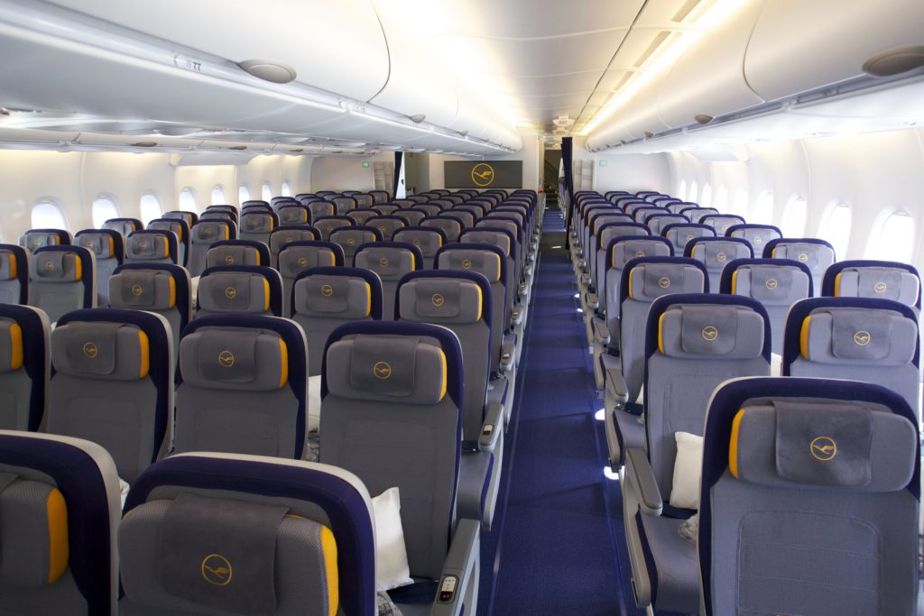 Lufthansa longhaul economy class cabin and seats