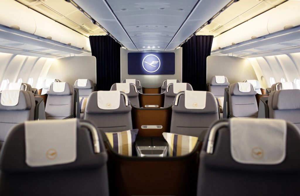 Lufthansa new longhaul business class cabin with logo