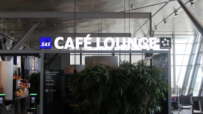 SAS Cafe Lounge, Trondheim Vaernes lounge sign