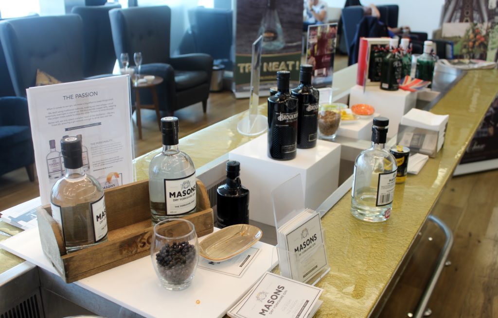 Gin festival in British Airways Galleries First Lounge at London Heathrow