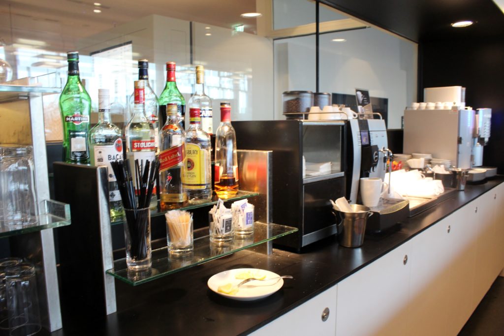 Sky Lounge, Vienna Schwechat, Schengen coffee machine and spirits