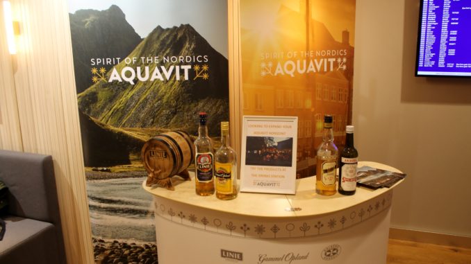 Aquavit tasting in the SAS Gold Lounge at Stockholm Arlanda