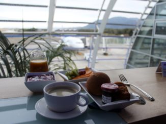 Breakfast in the Aircalin Hibiscus Lounge in Noumea