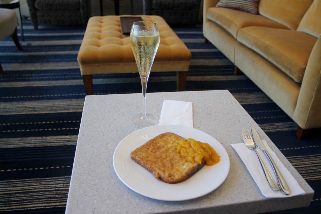 Breakfast in the Malaysia Airlines First Class Lounge at London Heathrow terminal 4