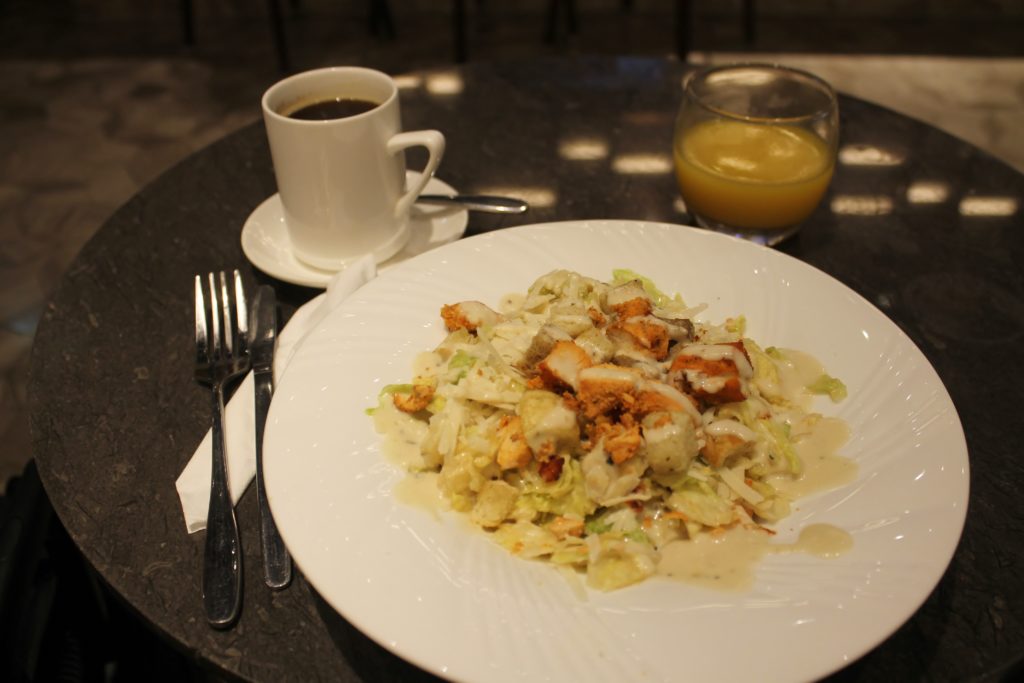 Evening snacks in the Plaza Premium Arrivals Lounge at London Heathrow terminal 2