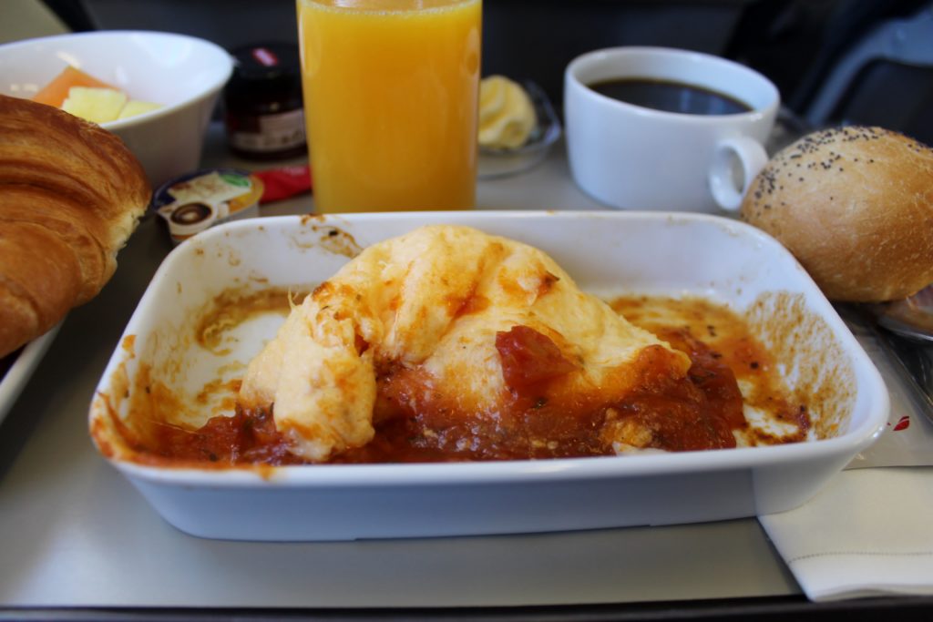 Iberia Business Class Lisbon-Madrid breakfast
