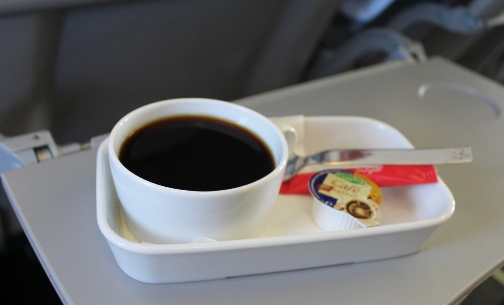Iberia Business Class Lisbon-Madrid coffee