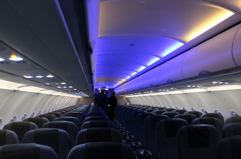 Mood lighting on SAS Airbus A320NEO