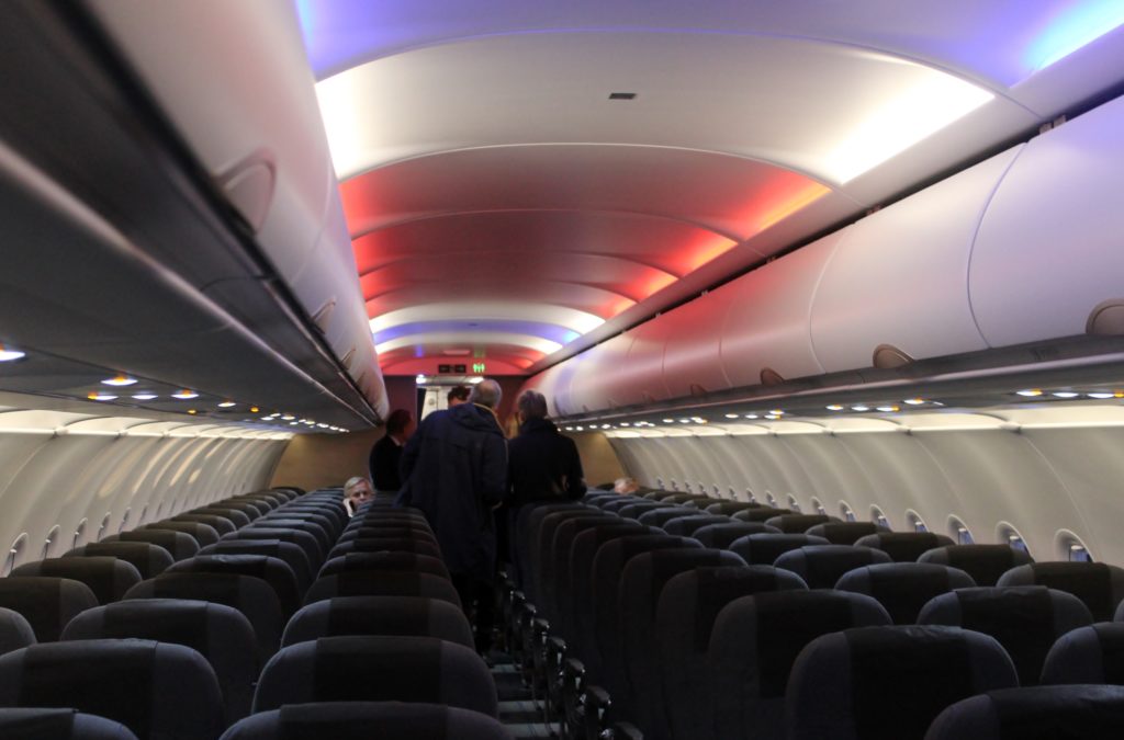 Mood lighting on SAS Airbus A320NEO