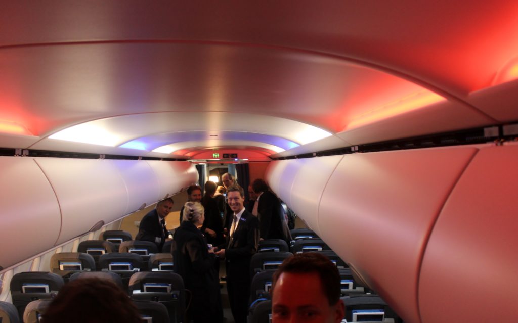 Mood lighting on SAS Airbus A320NEO