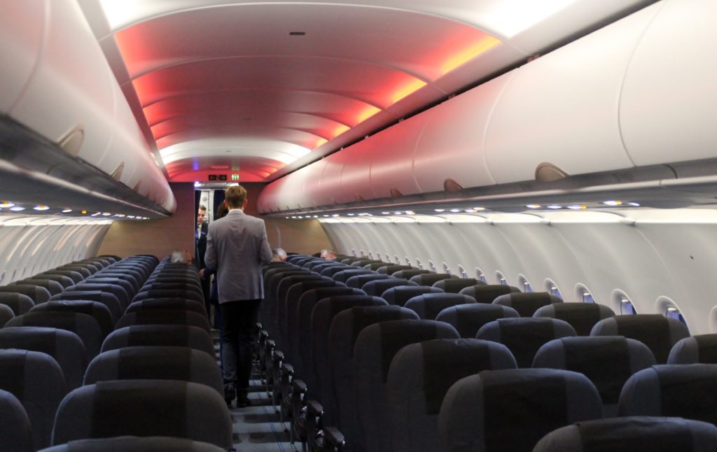 Mood lighting on SAS Airbus A320NEO