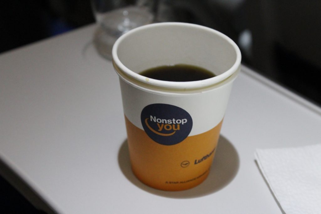 Lufthansa Business Class Amsterdam-Frankfurt coffee