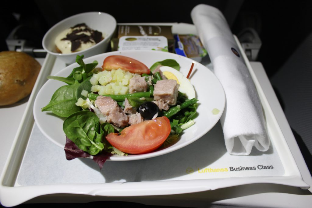 Lufthansa Business Class Frankfurt-Stockholm dinner