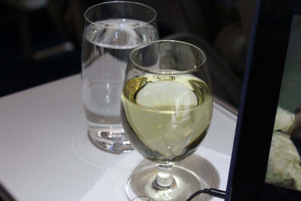 Lufthansa Business Class Frankfurt-Stockholm white wine