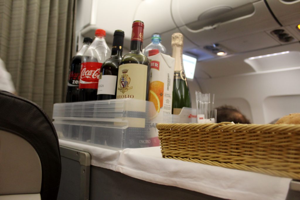 Swiss Business Class Zürich-Barcelona drinks