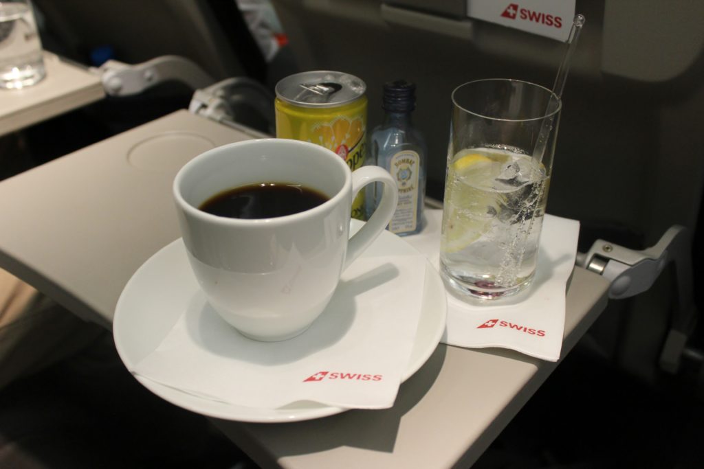 Swiss Business Class Zürich-Barcelona coffee