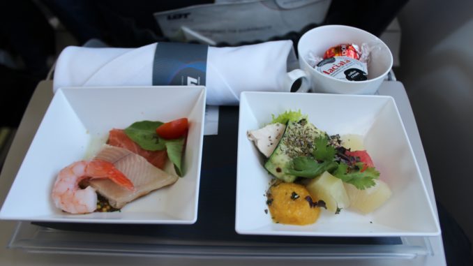 LOT Premium Economy Prague-Warsaw dinner