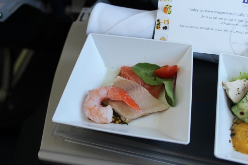 LOT Premium Economy Prague-Warsaw dinner