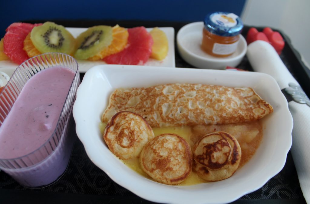 A very colourful breakfast in KLM business class