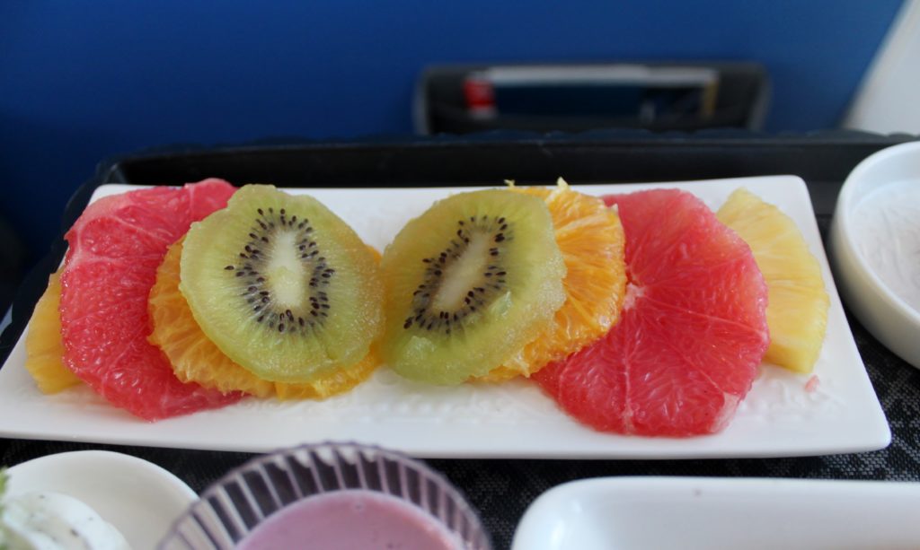 A very colourful breakfast in KLM business class