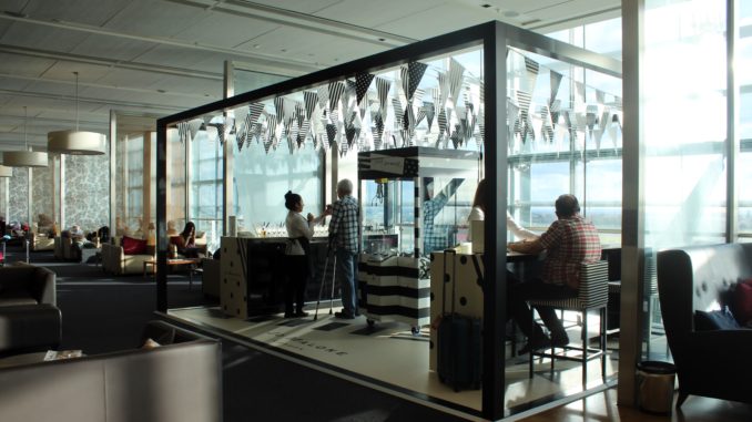 Jo Malone pop-up stand in the British Airways Galleries First lounge at London Heathrow