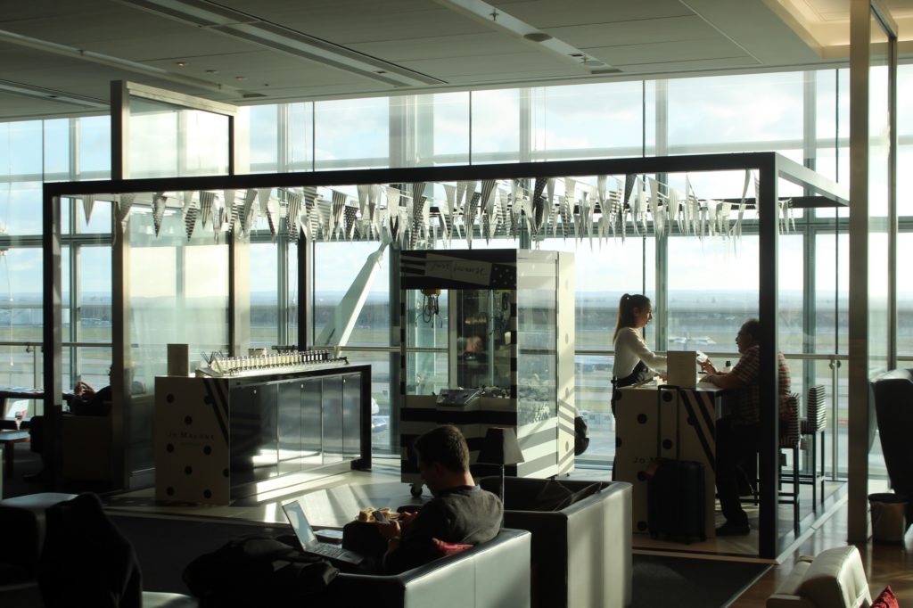 Jo Malone pop-up stand in the British Airways Galleries First lounge at London Heathrow