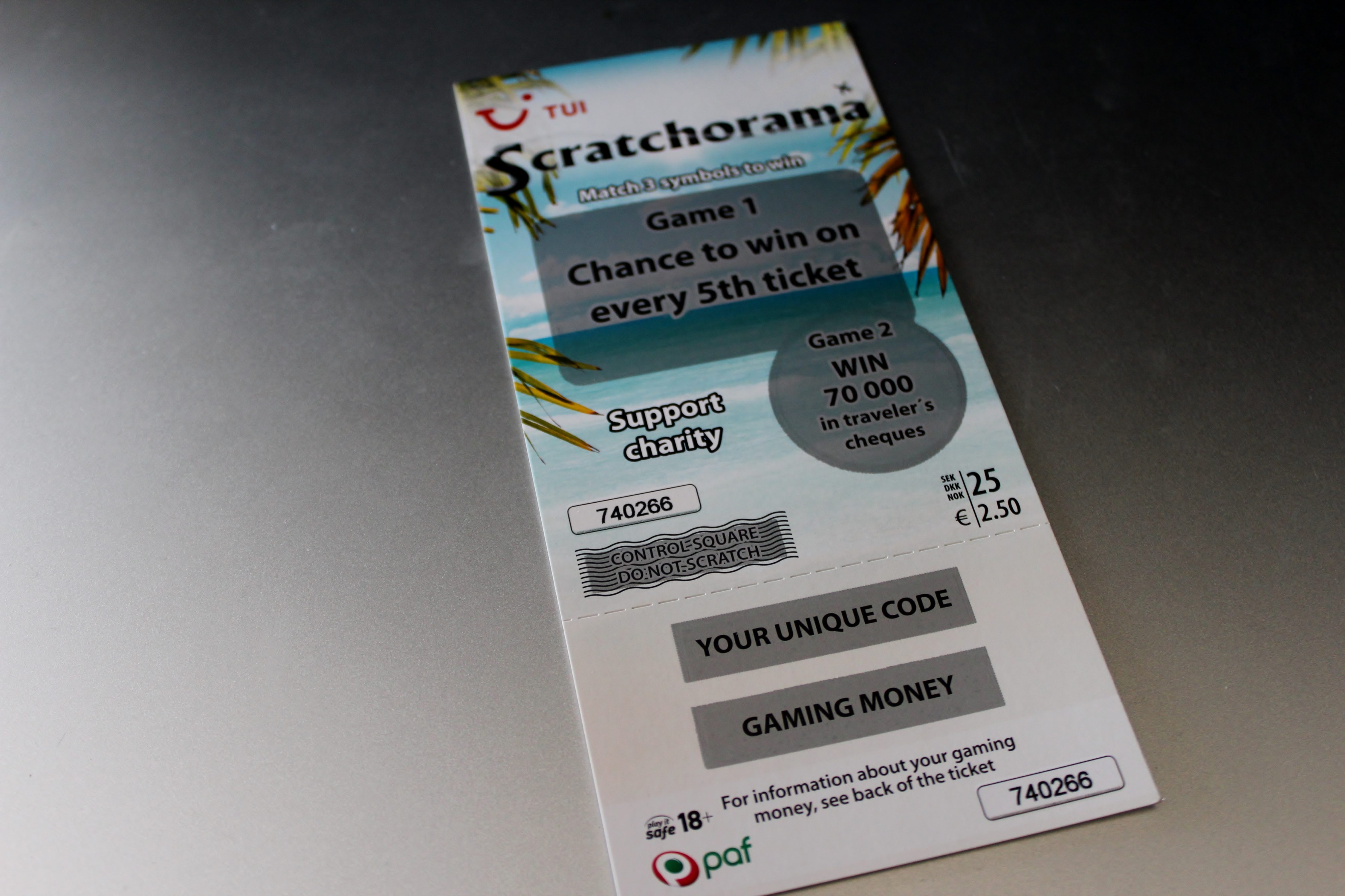 Lottery ticket on TUIFly