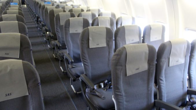 SAS cabin on the retrofitted Boeing 737