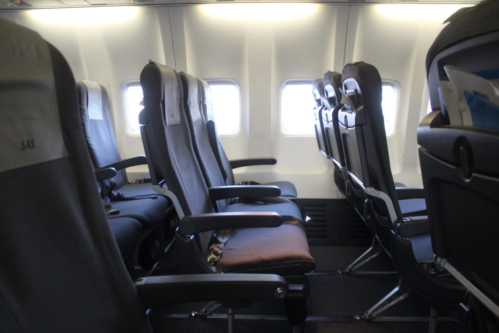 SAS cabin on the retrofitted Boeing 737