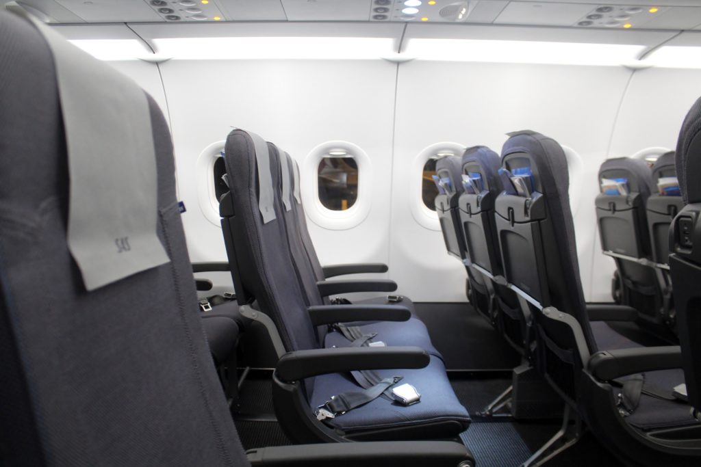 SAS cabin on the Airbus A320NEO